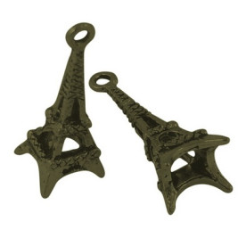 Об'ємна металева підвіска "Ейфелева вежа", бронза, 25х9х9 мм, 3 шт