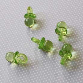 Акрилова підвіска "Соска" зеленого кольору, 20х10х10 мм