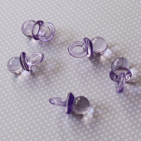 Акриловая подвеска "Соска" фиолетового цвета, 20х10х10 мм
