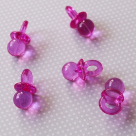 Акриловая подвеска "Соска" малинового цвета, 20х10х10 мм