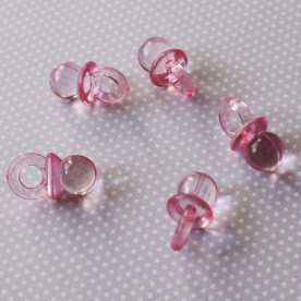 Акриловая подвеска "Детская Соска" в розовом цвете, 20х10х10 мм