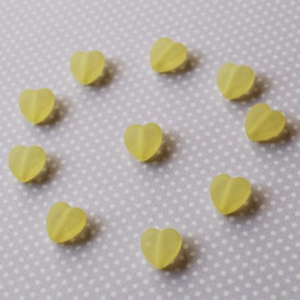 Акрилові сердечка матового жовтого кольору, 9х8х3 мм, 10 шт