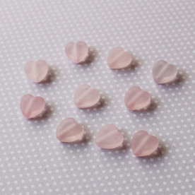 Акрилові сердечка матового рожевого кольору, 9х8х3 мм, 10 шт