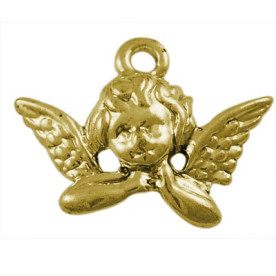 Металева підвіска "Ангелок", античне золото, 20х15 мм, 5 шт