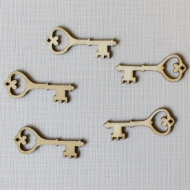 Дерев'яна підвіска "Ключик", 40х16 мм, 5 шт