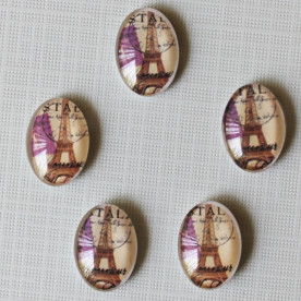 Кабошон Ейфелева вежа вітажна, овальна, розмір 13х18 мм