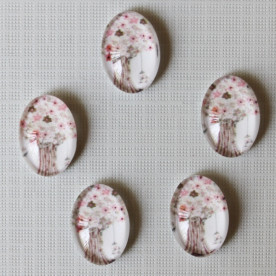 Кабошон Деревце, овальная, размер 13х18 мм