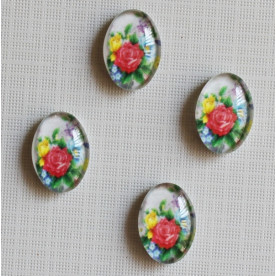 Кабошон Букетик, овальна, розмір 13х18 мм