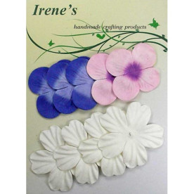 Набір квіточок білого, рожевого і фіолетового кольорів, 10 шт