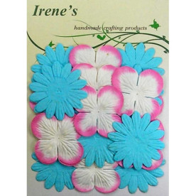 Набір квіточок біло-рожевого і блакитного кольорів, 20 шт