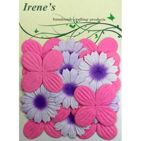 Набор цветочков розового и бело-фиолетового цветов, 20 шт