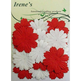 Набір квіточок білого і червоного кольорів, 20 шт