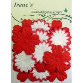 Квіточки в білому та червоному кольорі, набір 20 шт