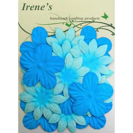 Набір квіточок в блакитних тонах, 20 шт