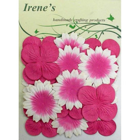 Набір квіточок в білих і насичених рожевих тонах, 20 шт