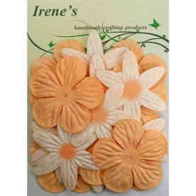 Набір квіточок в білих і персикових тонах, 20 шт