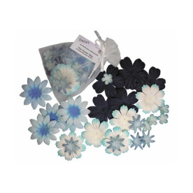 Сумочка с цветочками в голубых тонах, 2 - 5 см, 25 шт