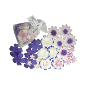 Сумочка з квіточками в фіолетових тонах, 25 см, 25 шт