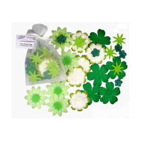 Сумочка с цветочками в зеленых тонах, 2 - 5 см, 25 шт