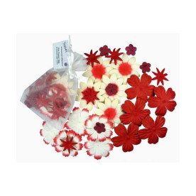 Сумочка з квіточками в червоних тонах, 25 см, 25 шт