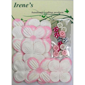 Набор цветочков с украшениями в розовых тонах, 40 шт