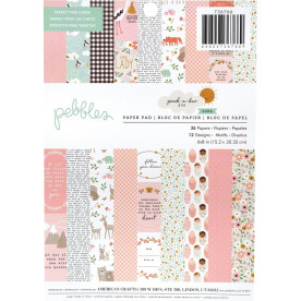 Набор скрапбумаги Peek-a-Boo Girl, 15х20 см, 12 листов, Pebbles