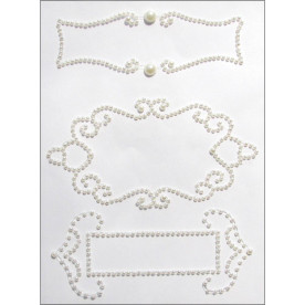 Візерунки з напівперлин White Pearl,  Want2scrap, 15х11 см