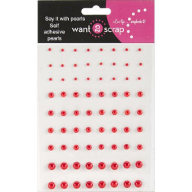 Набор самоклеящихся полужемчужин Red от Want2scrap, 72 шт