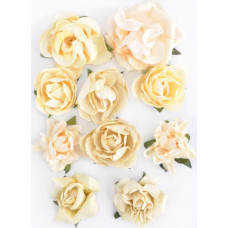Набор розочек кремового цвета Buttercream, 10 шт от Kaisercraft