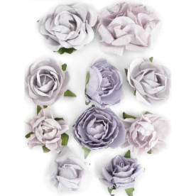 Набор розочек  в лавандовых тонах Misty, 10 шт от Kaisercraft