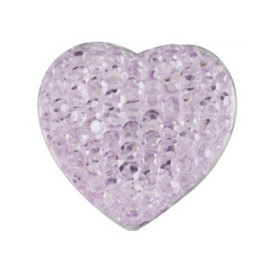 Кабошон з страз Сердечко світло-бузкового кольору, 10 шт