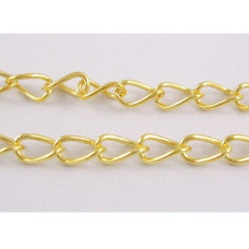 Металлическая цепочка золотого цвета, размер звена 5,5х3,5 мм, 1 м
