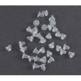 Силіконові заглушки для сережок білого кольору, 4х3х3 см, 20 шт