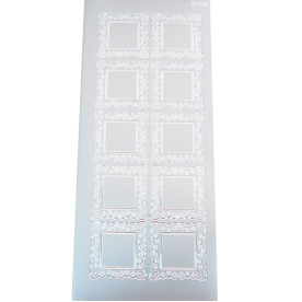 Контурные наклейки серебристого цвета "Цветочные марки", JeJe