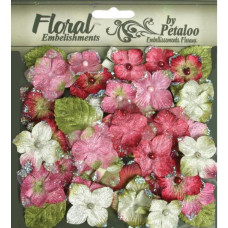 Набір оксамитових квітів і листя Velvet Hydrangeas - Rose від Petaloo, 36 шт