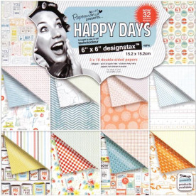 Набір двостороннього паперу Happy Days 15х15 см 16 аркушів від Papermania