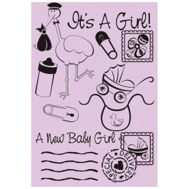 Набор акриловых штампов It's a Girl, Royal Brush, 9х6,5 см