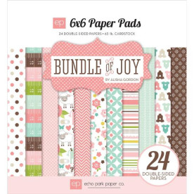 Набір двосторонніх паперів з 12 листів Bundle Of Joy Girl 15х15 см від Echo Park