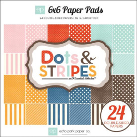 Набор двусторонней бумаги Dots & Stripes Homefront 15х15 см 12 листов от Echo Park