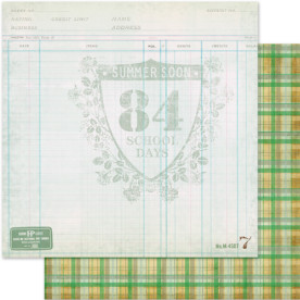 Двосторонній папір для скрапбукінгу Old School - School Days 30х30 см від Pink Paislee