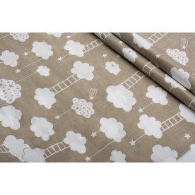 Бязь Тучки бежевий, бавовна, щільність 116, 50х50 см