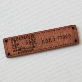 Деревянная бирка "Handmade" Окошко размером 6,4х1,7 см, 1 шт