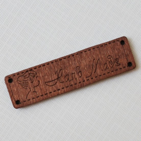 Деревянная бирка "Handmade" Девочка размером 6,4х1,7 см