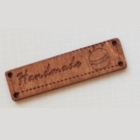 Дерев'яна бирка "Handmade" Игольница розміром 6,4х1,7 см