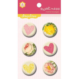 Набор 6 металлических значков Sweetness Metal Badges от Pink Paislee