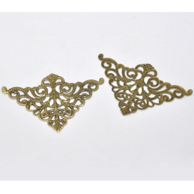 Фігурні куточки кольору античної бронзи, 75х48 мм, 2 шт