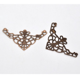 Фігурні куточки кольору античної міді, 48х26 мм, 2 шт