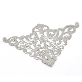 Фигурные уголки серебряного цвета, 75х48 мм, 2 шт