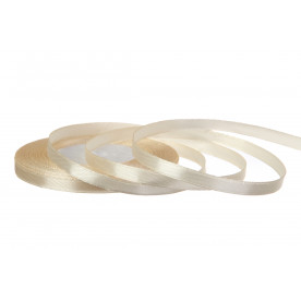 Атласна стрічка, рулон, #02, молочний, 7 мм, 23 м