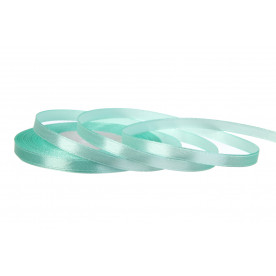 Атласна стрічка, рулон, #181, м'ятний, 7 мм, 23 м